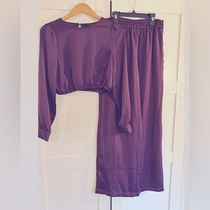 House of Harlow 1960 2 Piece Cropped Long sleeve & high waisted pants set small